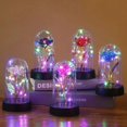 thumbnail image 2 of Rosa eterna con luz LED, flor artificial roja en cristal para novia, suministros para fiestas de bodas, regalos de San Valentín y Navidad, 2 of 5