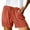 Orange, variant on Women's Elastic Waist Casual Beach Shorts, Solid Color Summer Shorts with Stretchy Comfort, Quick-Dry Lightweight Women's Shorts for Outdoor Activities,Khaki L