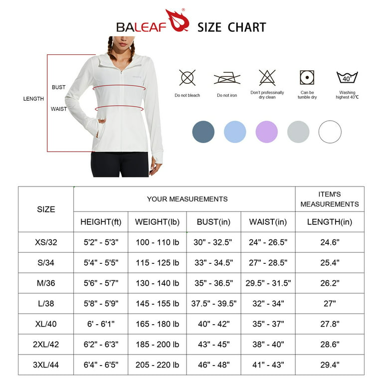  BALEAF Women's Long Sleeve Rash Guard with Face Cover UPF 50+  Swim Shirts Sun Hoddie Lightweight Quick Dry SPF Hiking Fishing Running  Tops White Size S : Clothing, Shoes & Jewelry