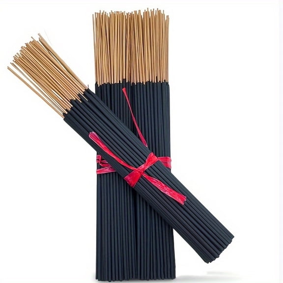 100Pcs Black Cherry Scent Natural Wood Incense Sticks Long Lasting Even Clean Burn Aroma Sticks For Meditation Yoga Home Stress Relief Aromatherapy(Black-32.5x6cm)