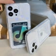 thumbnail image 6 of Heart Phone Case Compatible with iPhone 12, Clear Holographic Love Heart Pattern Cute Case with Card Holder Soft Cover,6.1 Inch, 6 of 7