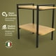thumbnail image 4 of Mesa Auxiliar de 2 Niveles Tipo Industrial con Estantes de Madera Mesa de Noche Lateral Moderna con Marco Metálico Negro Ideal para Sala o Recamara es Compacta, Estable y Fácil de Armar, 4 of 7