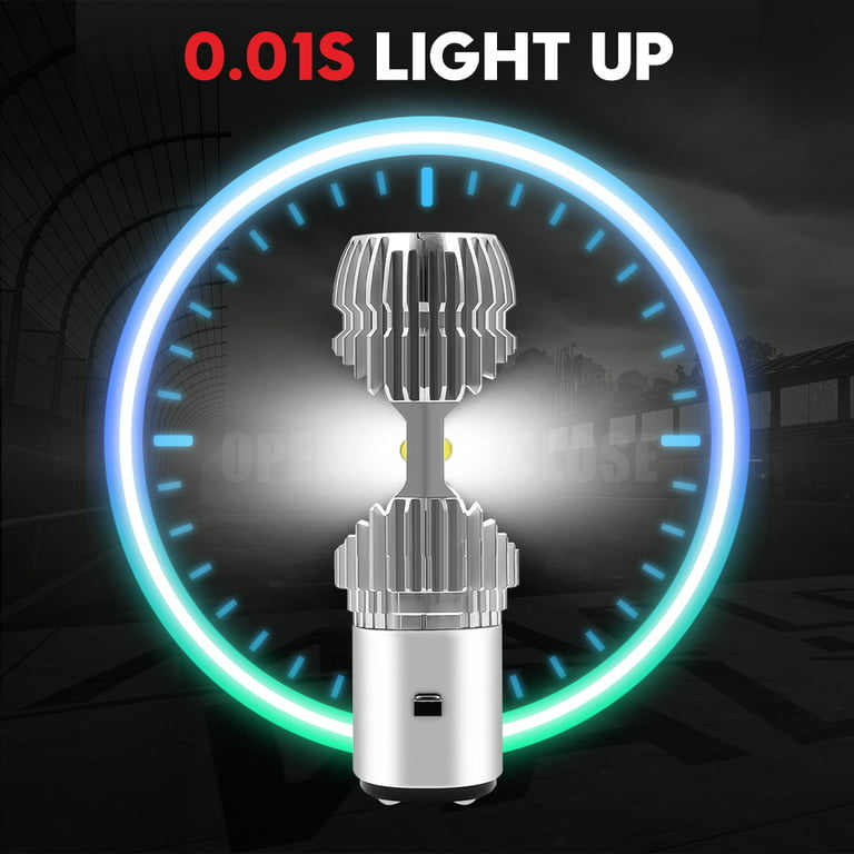 VEHICODE BA20D H6 S2 LED Motorcycle Headlight Bulb High Low 6000K White  Light Automotive Headlamp for Chinese Taotao Scooter Moped Bike 50cc 110cc  125cc 150cc 250cc Gas Electric Motor (1 Pack) 