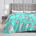 thumbnail image 4 of Kll Fleece Blanket Plush Throw Blanket Seashell And Starfish,Soft Fuzzy Cozy Flannel Blanket For Couch Sofa Bed.(40"X30"), 4 of 9