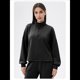 thumbnail image 4 of Sudadera Holgada Informal de Modal con Media Cremallera y Cuello Alto para Mujer, Jersey de Larga Popular para Otoño de 2025. Negro S, 4 of 8