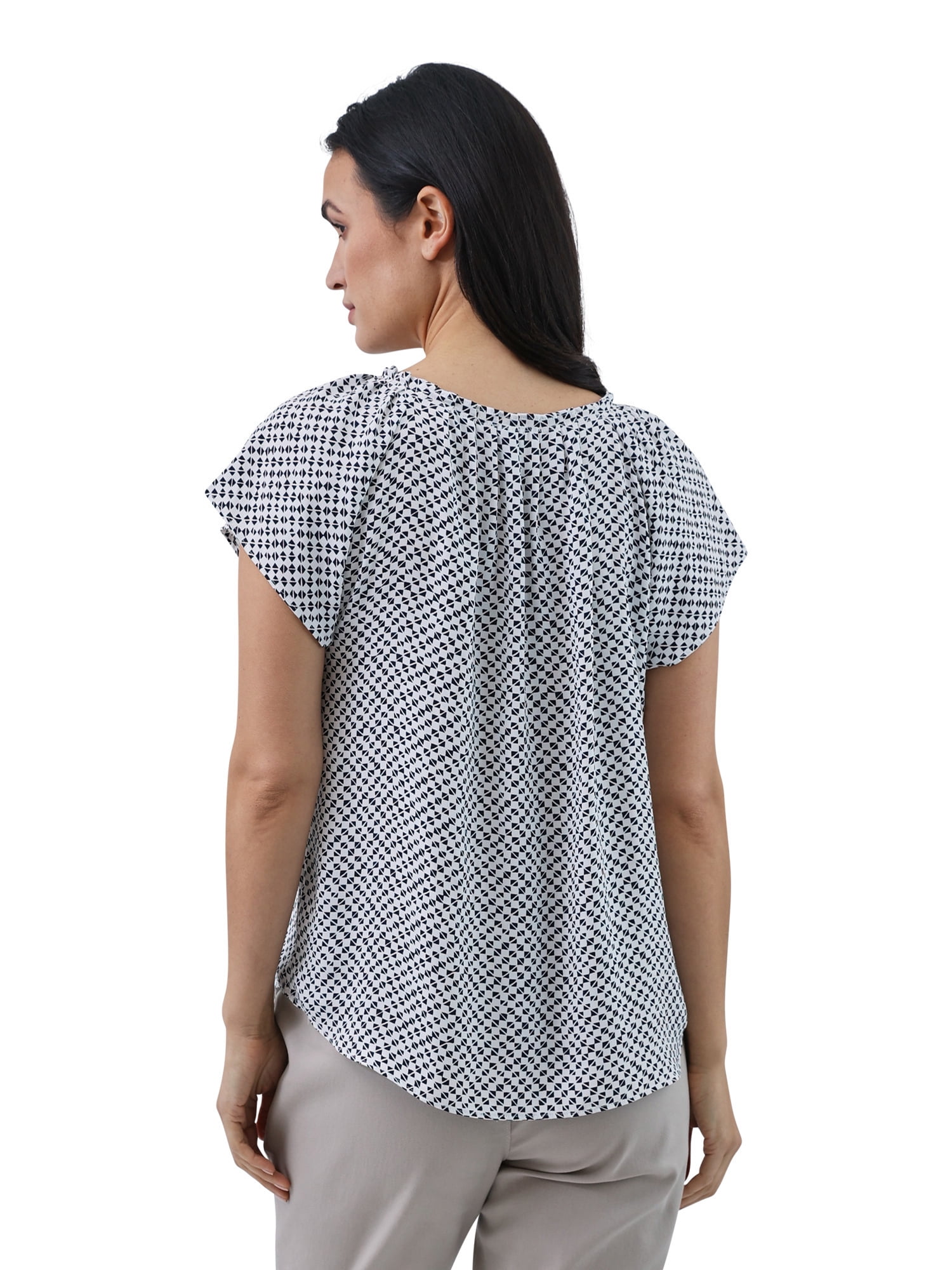 Chaps Women’s Pleat Neck Top
