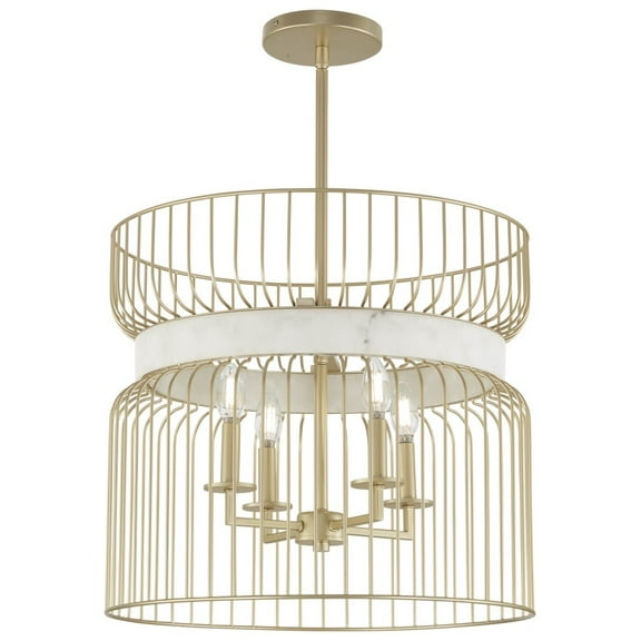Minka Lavery - Park Slope - 4 Light Pendant with Faux Alabaster Ring 18 Inches