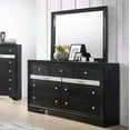 thumbnail image 3 of 4Pc Modern King Storage Footboard Bed Set Dresser Mirror Nightstand Black Finish Furniture Set, 3 of 3