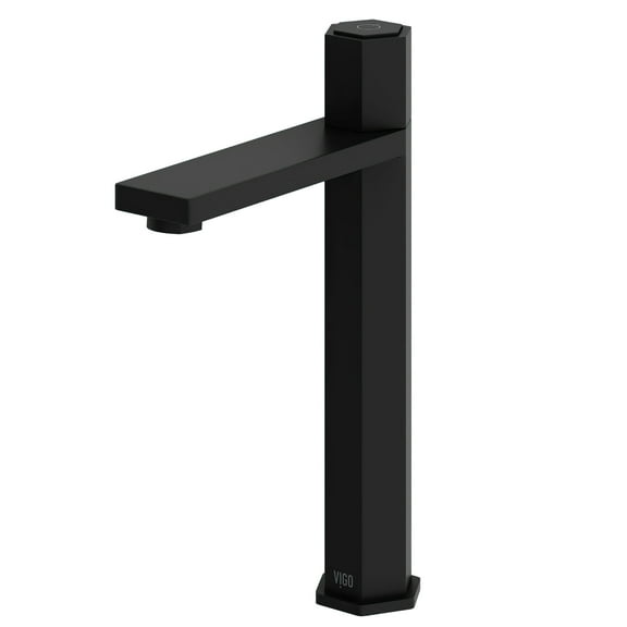 Open Box VIGO Nova Single Handle Single-Hole Bathroom Vessel Faucet in Matte Black