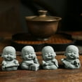 thumbnail image 6 of Buddha Statue Cute Little Monk Figurine For Home Decor Supplies (zither Go calligraphy painting), 6 of 10
