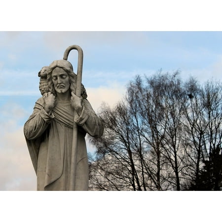 Shepherd Lamb - canvas print the good shepherd shepherd's staff lamb jesus stretched canvas 10 x 14