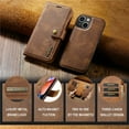 thumbnail image 5 of For iPhone 13 DG.MING Crazy Horse Texture Detachable Magnetic Leather Phone Case,Brown,For iPhone 13, 5 of 9