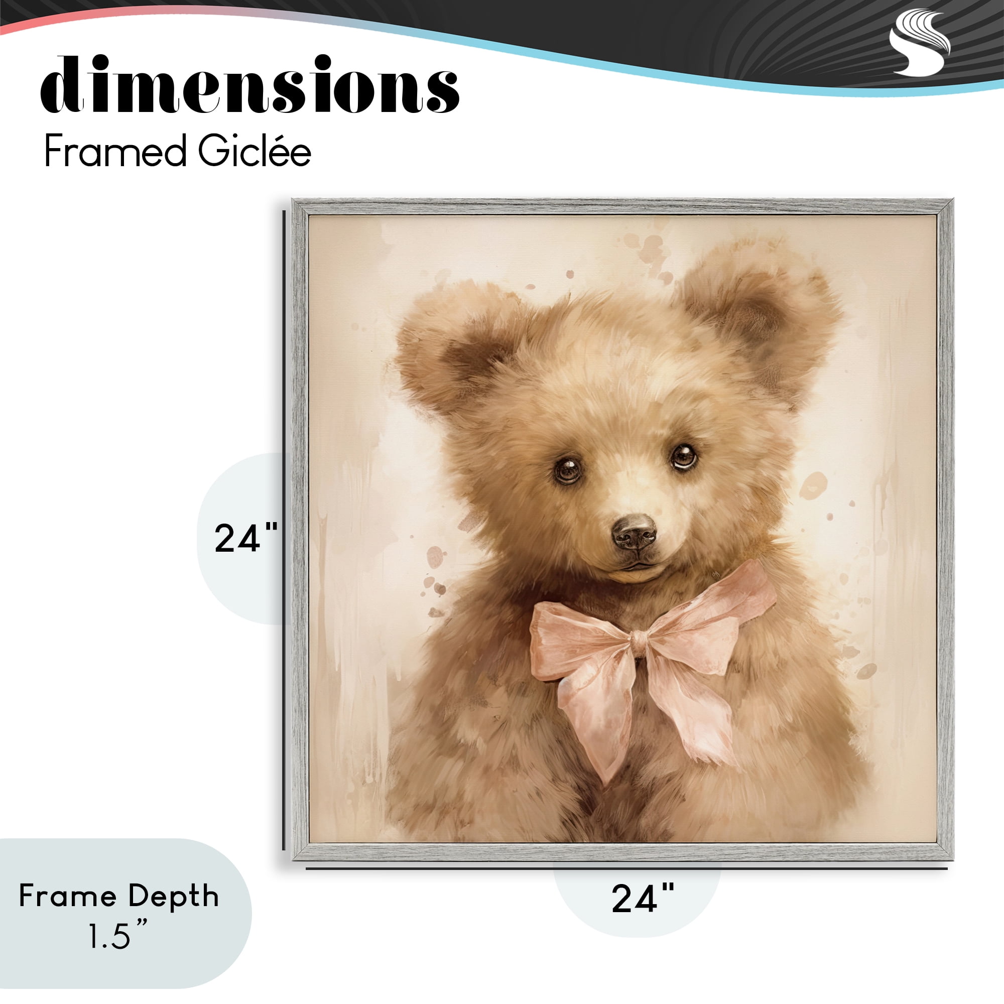 Stupell Industries Little Baby Bear Gray Framed Giclee Art, design by Tina LeCour