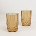 thumbnail image 2 of Balsa Circle 6 Crystal Amber Gold 16 oz Plastic Reusable Drinking Glasses Tumblers Party Events Reception Home Decorations, 2 of 8