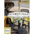 thumbnail image 6 of Square Outdoor Tablecloth with Umbrella Hole Lemon Farmhouse Outside Table Cloth Waterproof Patio Table Cover Summer Fruit Botanical Grey Wooden Zipper Tablecloths for Picnic Party Camping 54x54 Inch, 6 of 8