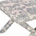 thumbnail image 2 of SAFAVIEH Palmer Transitional Cross Leg Upholstered Ottoman, Slate/Beige, 2 of 2