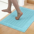 thumbnail image 2 of Unique Bargains Bath Rugs Towel Cotton Absorbent Hotel Shower Floor Mat Blue 20" x 32", 2 of 7