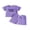 Purple, variant on BemeyourBBs Toddler Baby Girl Cowgirl Birthday Outfits Summer 1 2 3 4 5 6 Years Old Birthday Clothes Cowgirl Hat Letter Embroidery Short Sleeve T Shirt and Rolled Shorts Set