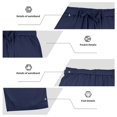 thumbnail image 5 of longantii Linen Pants Men Casual Lightweight Loose Summer Beach Pant Elastic Waist Drawstring Straight Leg Yoga Trouser with Pocket Navy XL, 5 of 5