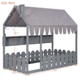 thumbnail image 5 of Sailvan Twin Size Montessori House Bed for Kids, Floor Bed with Fence Railings, Slats not included, 5 of 8