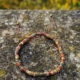 thumbnail image 3 of K-KED Minimalist 2x4mm Red Creek Jasper Stone Gemstone Dainty Bracelet Handmade, 3 of 8