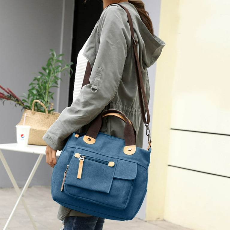 Women's Canvas Tote Purses Work Shoulder Crossbody Bag Vintage