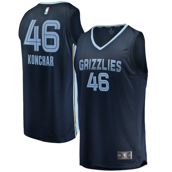 Men's Fanatics John Konchar Navy Memphis Grizzlies Fast Break Replica Jersey - Icon Edition