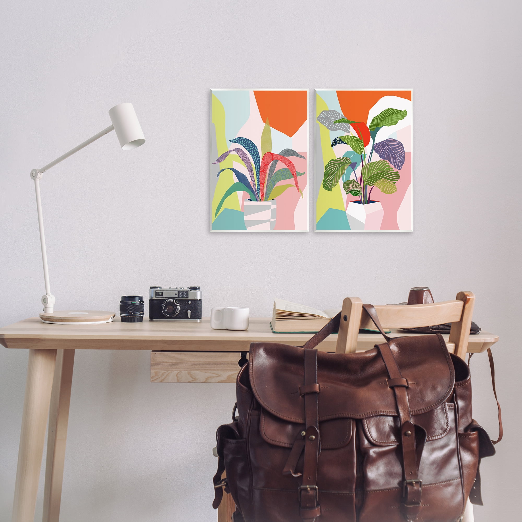 Stupell Industries Lively Patterned Plant Leaves Floral & Botanical Painting Unframed Art Print Wall Art, 11 x 14, Set of 2