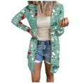 thumbnail image 5 of Lenago Women's Christmas Cardigan Santa Claus Print Cardigan Long Sleeve Cardigan Sweater Coat, 5 of 6