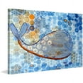 thumbnail image 2 of Flowery Whale Painting Print on Wrapped Canvas, 2 of 7