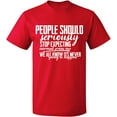 thumbnail image 2 of OXI T-Shirt - People Should Seriously Expecting, Basic Casual T-Shirt for Men's and Women Fleece T-Shirt Short Sleeve - Red X-Large, 2 of 3