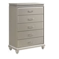 thumbnail image 7 of Madison 5 PC Queen King Glam Silver Upholstered Bedroom Set, 7 of 7