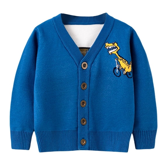 URMAGIC Toddler Boys Girls Funny Dinosuar Long Sleeve Button Cardigan Sweater Coat(2-7T)
