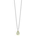 thumbnail image 2 of Auriga 925 Sterling Silver with 14K Accent Rhodium-plated Green Quartz Necklace for Women 20", 2 of 5