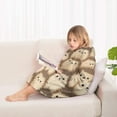 thumbnail image 4 of Cute Hedgehog Pattern Blanket Hoodies for Kids 6-13YR Oversize Wearable Blanket Hoodies for Boys Girls Teens, 4 of 7