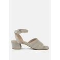 thumbnail image 2 of SIGRID Fine Suede Block Heeled Sandal in Nude, 2 of 7