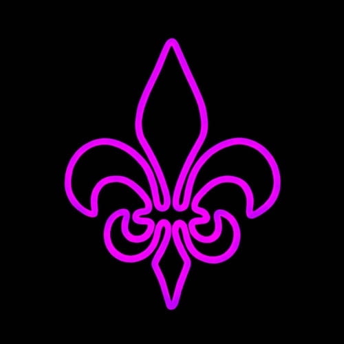 LED Neon Rope Light Fleur De Lis Mardi Gras Sign - Lighted Silhouette - Purple - 15 Inch
