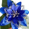 thumbnail image 4 of Advancent Flores artificiales de Navidad con purpurina, adorno colgante de árbol de Navidad, decoración de fiesta de Año Nuevo para Hotel de Kits de decoración para fiestas Azul, 4 of 6
