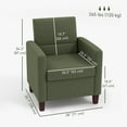 thumbnail image 3 of HOMCOM Fauteuil d'Appoint Moderne en Tissu avec Patins Antidérapants, Vert Foncé, 3 of 10