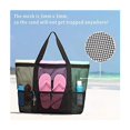 thumbnail image 5 of Bolsa de playa de malla grande para mujeres y hombres con bolsillos, bolso de mano con juguetes de arena, adecuado para viajes, verde, 5 of 5