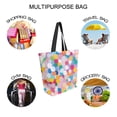 thumbnail image 7 of FORMRS Womens Canvas Tote Bag with Zipper Inner Pocket Shoulder Handbag, Purple Colorful Circles, 7 of 7