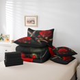 thumbnail image 5 of Hummingbird Queen Comforter Set 7 Piece,Red Rose Bed in a Bag,Romantic Flowers Bird Wild Animals Bedding Comforter Sets with 1 Comforter,2 Shams,2 Pillowcases,1 Flat Sheet,1 Fitted Sheet, 5 of 5