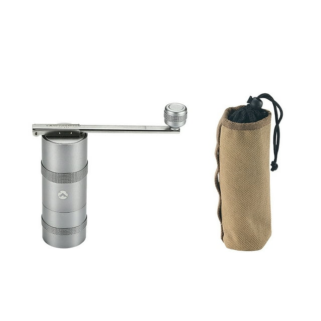 yeacher Moulin à Café Manuel Portable en Acier Inoxydable pour le Camping en Plein Air - Moulin à Café à Manivelle Compact, Réglable et Durable avec Poignée Pliante (CC-115)
