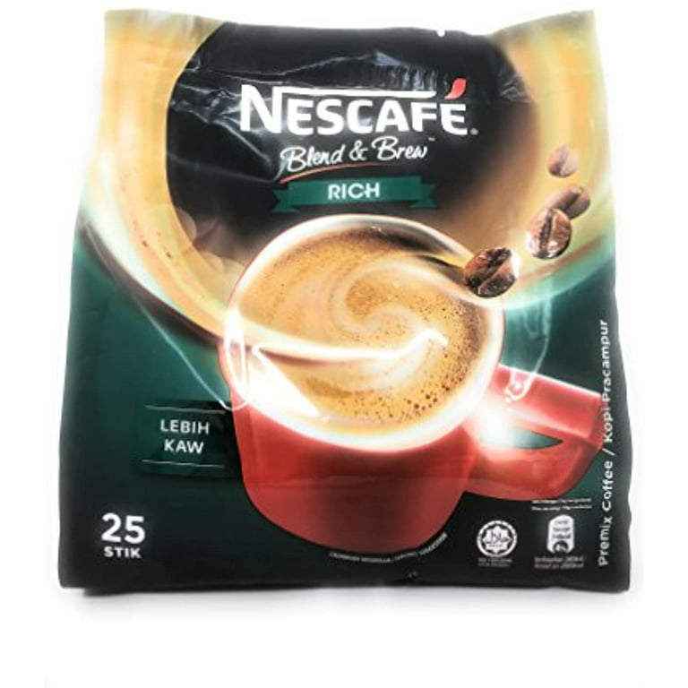 Nescafe 3 in 1 Stronger taste than Original Nescafe 3 in 1 Rich Instant  Coffee Lebih Kaw Premix Coffee Serve in Cold or Hot 25 Sticks / 25 Serving