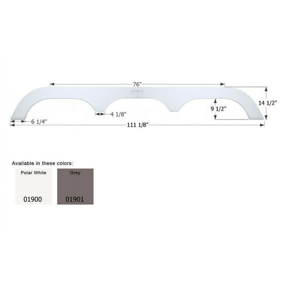 Icon 01900 Triple Axle Fender Skirt FS1900 for Fleetwood - Polar White