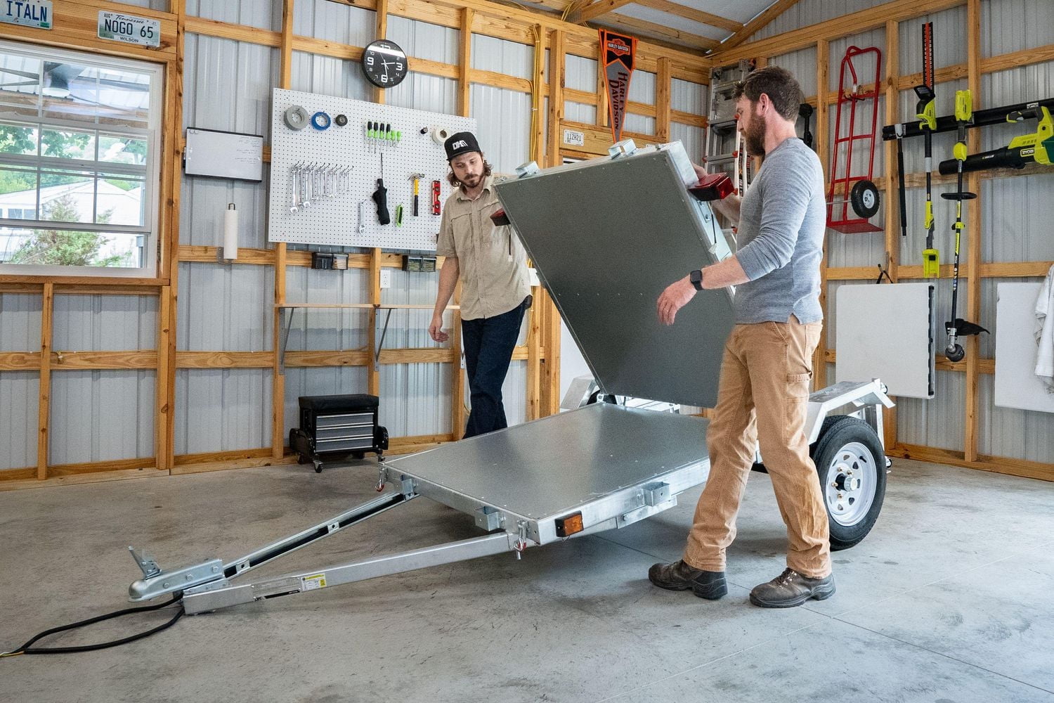 DK2 4 ft. x 8 ft. Single Axle Galvanized Folding Utility Trailer