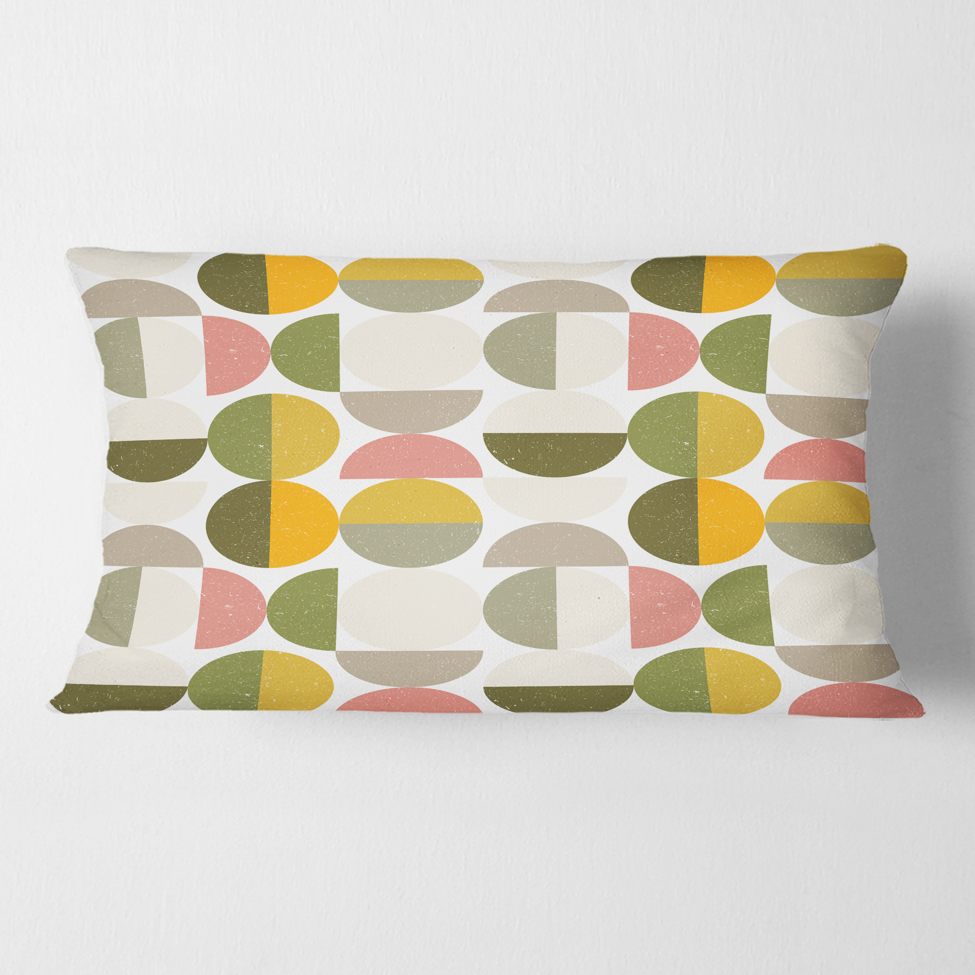 Designart Vintage Circular Design I' Mid-Century Modern Throw Pillow - 12x20