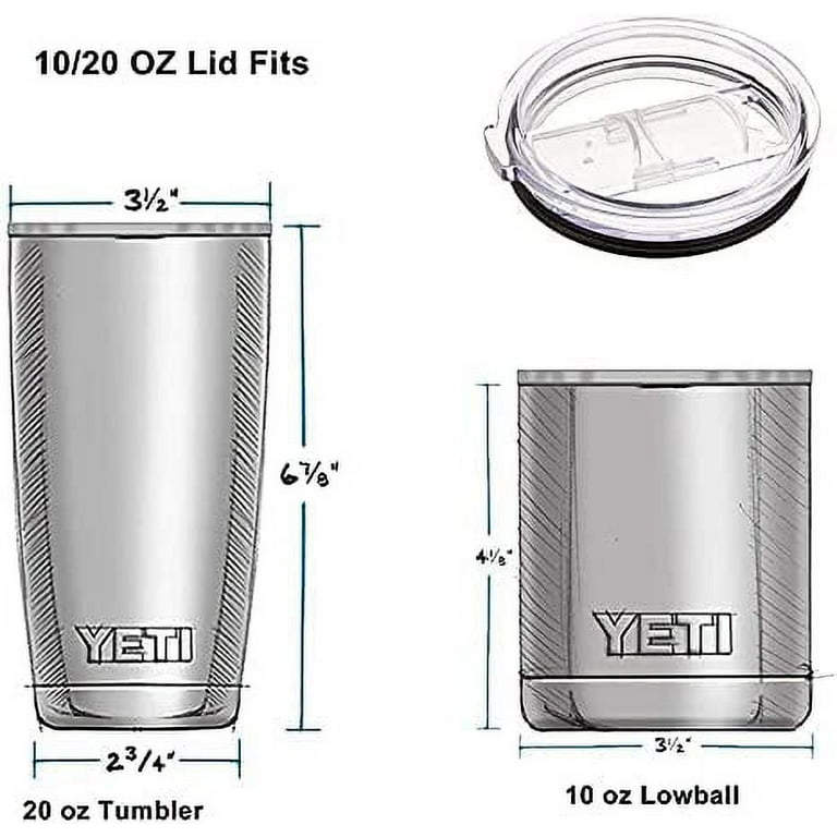 Tumbler Lid for 20 Oz Yeti Rambler, Old Style RTIC, Ozark Trails and more  Cooler Cup, Sliding, Sealed, Splash Proof, and Straw Friendly (20 oz 1 Pack)