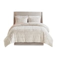 thumbnail image 4 of JERFIT Reversible Faux Fur Comforter Set with Shams, Ultra Soft & Hypoallergenic, OEKO-TEX Certified, White, Full/Queen Size, 4 of 5