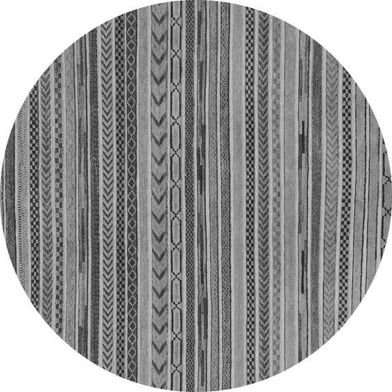 Ahgly Company Indoor Round Abstract Gray Modern Area Rugs, 5' Round